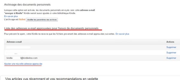  on autorise kindle a recevoir des email